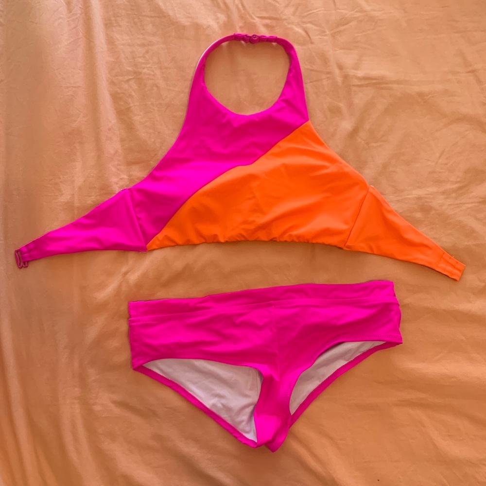 Victoria's Secret Colorblock High-Neck Bikini Set